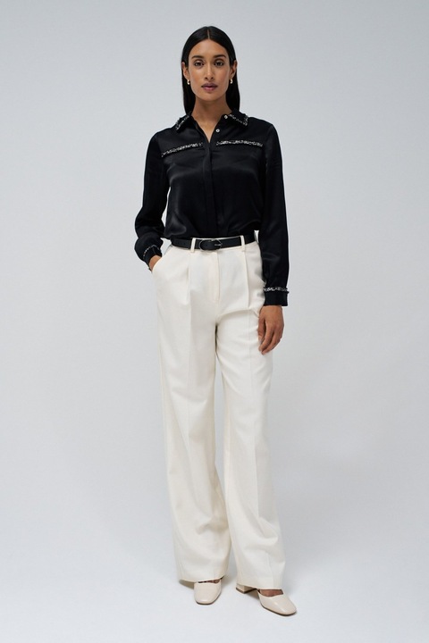 Produktbild Salsa Jeans Langarmbluse Shirt With Ribbon Tweed-Effect (M)