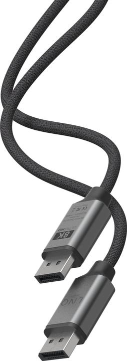 Actual product image LINQ Connects DisplayPort male -> DisplayPort male LQ48025 grey (2 m, DisplayPort, 1.4)