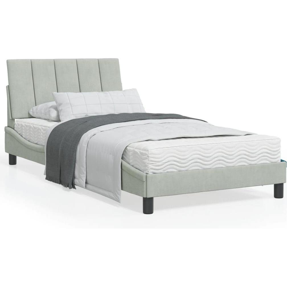 VidaXL, Bett, Bettgestell mit Kopfteil Samt (100 x 200 cm)