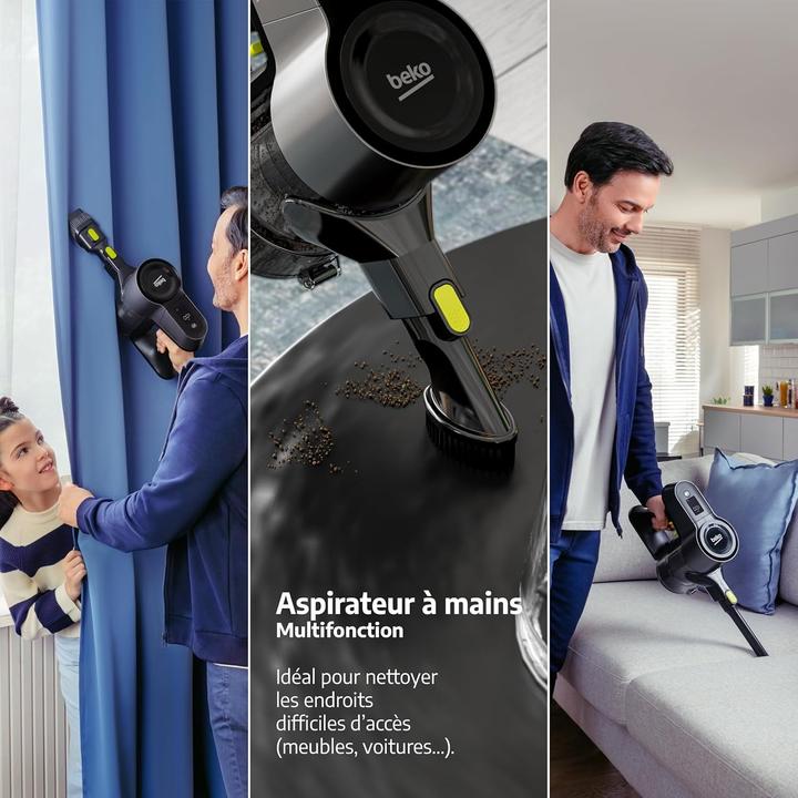 Actual product image Beko VRT84225VI - Draadloze steelstofzuiger - 100 AirWatts - 3 snelheden - LED-scherm - Grijs