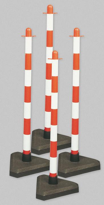 Brady Barrier post & concrete base (3.5 kg), polyethylene, red & white striped (4 pieces/pack)
