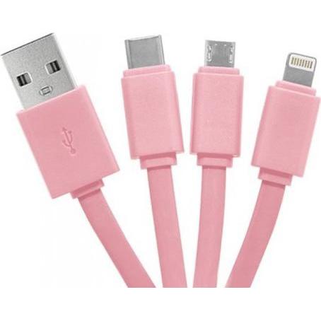 Thumbnail - Yello koko USB-A/Micro-USB- und USB-C- und Lightning-Kabel (0.15 m, USB 3.1), USB Kabel