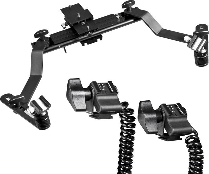 Produktbild Walimex Makro Blitzschiene Pro mit Y-Kabel Pentax (Blitzhalterung)