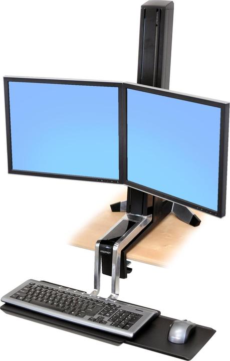 Produktbild Ergotron desk stand, WorkFit-S dual, adjustable, 24 inch VESA +, lift, r (Tisch, 24", 12.70 kg)