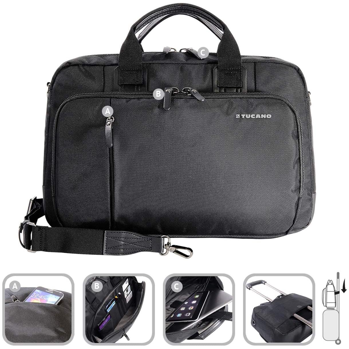 Thumbnail - Tucano Centro 15 Notebooktasche (15.6 Zoll) Aktenkoffer (15.60", Universal), Notebooktasche, Schwarz