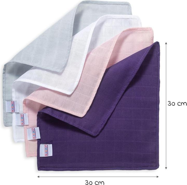 Actual product image Makian Mulltuch / Spucktuch / Pflegetuch 4er Pack (30 cm, 30 cm)