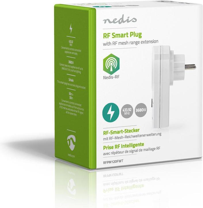 Image du produit Nedis Prise RF ON/OFF Extension de la portée du maillage RF Schuko type F 3680 W Blanc