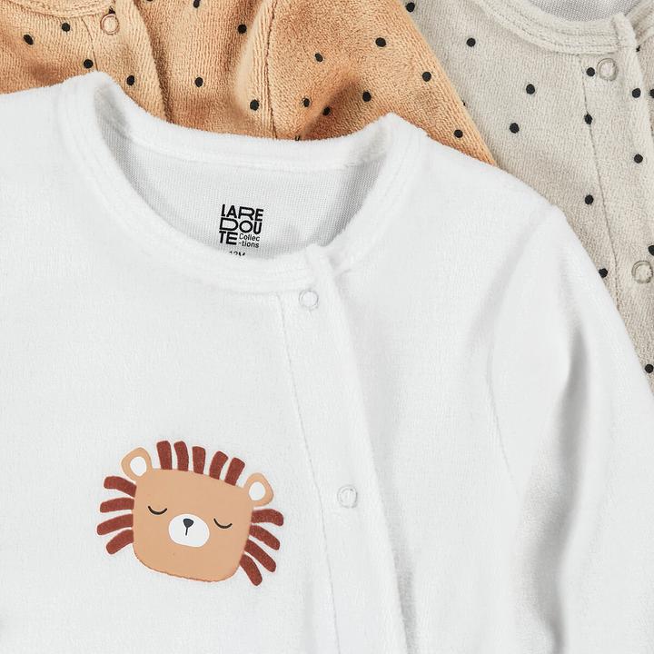 Actual product image La Redoute Collections 3er-Pack Samt-Strampler (50)