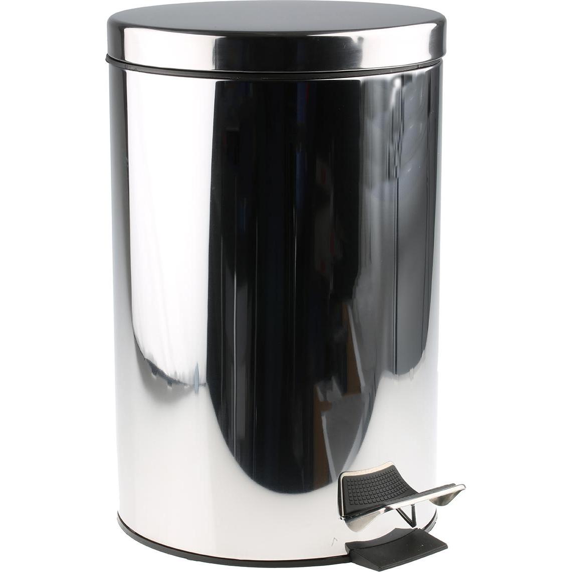 RS PRO 12 Litre Stainless Steel Pedal Bin, Pattumiera, Argento