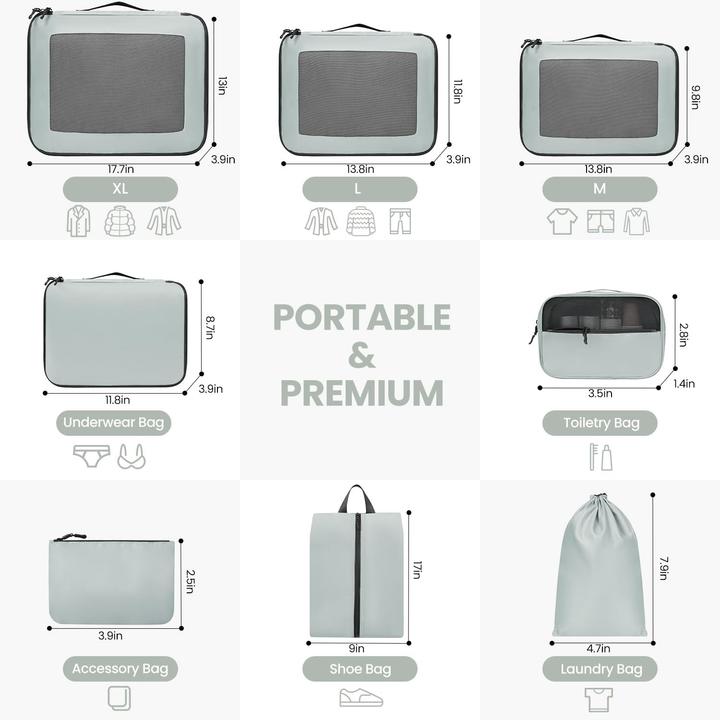 Immagine prodotto Prezon 8er-Set Gepäckorganizer