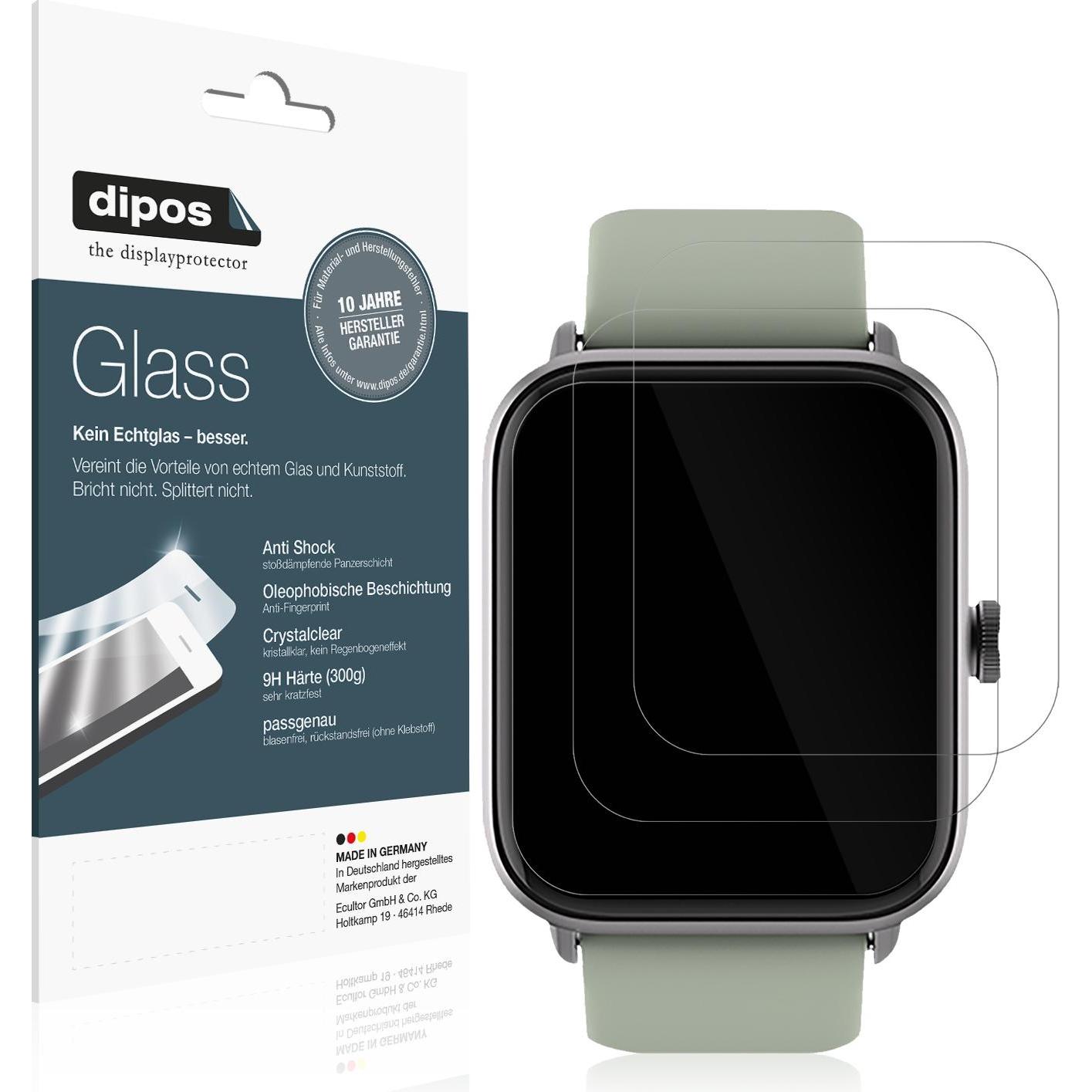 Dipos Displayschutz Anti-Shock, Smartwatch Schutzfolie, Transparent