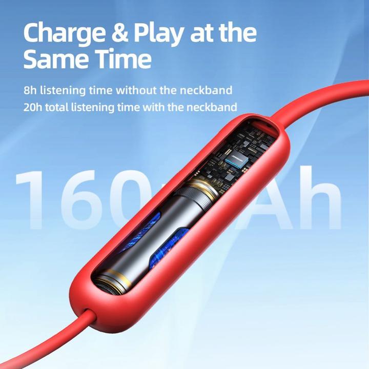 Produktbild Joyroom Magnetic Wireless Neckband Headphones, JR-DS1, (red) (20 h, Kabellos)