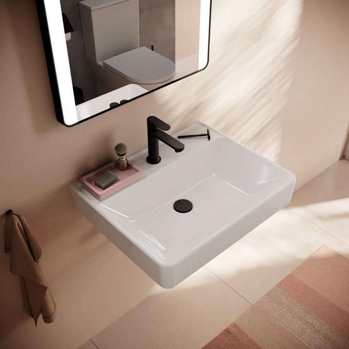 Produktbild hansgrohe Xanuia Q Waschtisch, mit Hahnloch, ohne Überlauf, 600x480mm, weiss (480 mm, 600 mm)