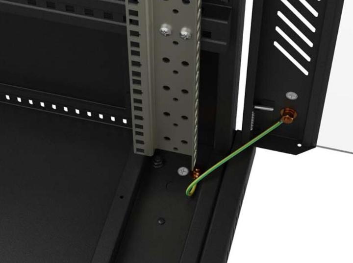 Actual product image Lanberg 19" 22U 600x1200 Vertical rack cabinet with perforated door, black (10.86 RU, 19 inch rack)