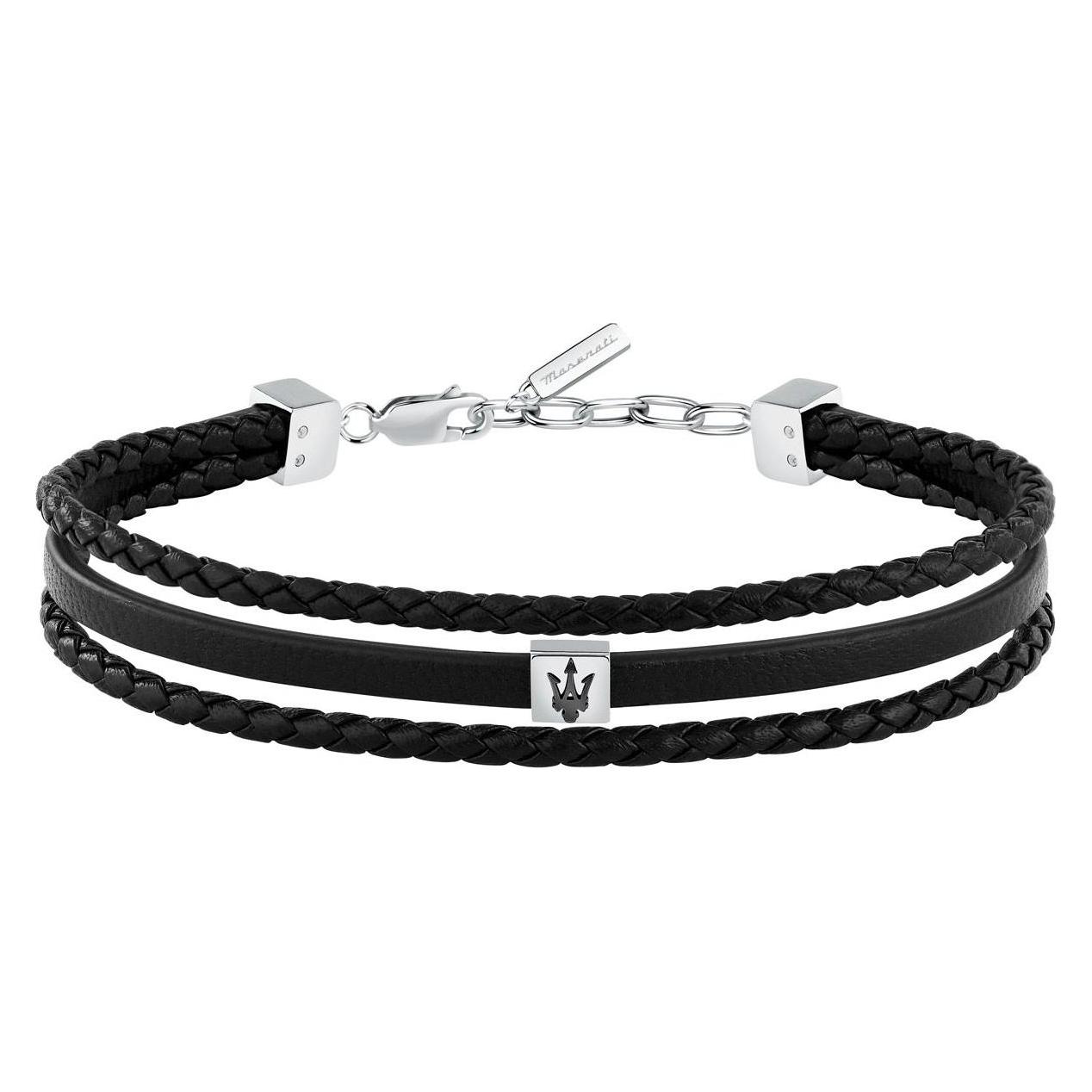 Maserati, Armschmuck, Recycled Leather, (19 cm, Edelstahl, Leder)
