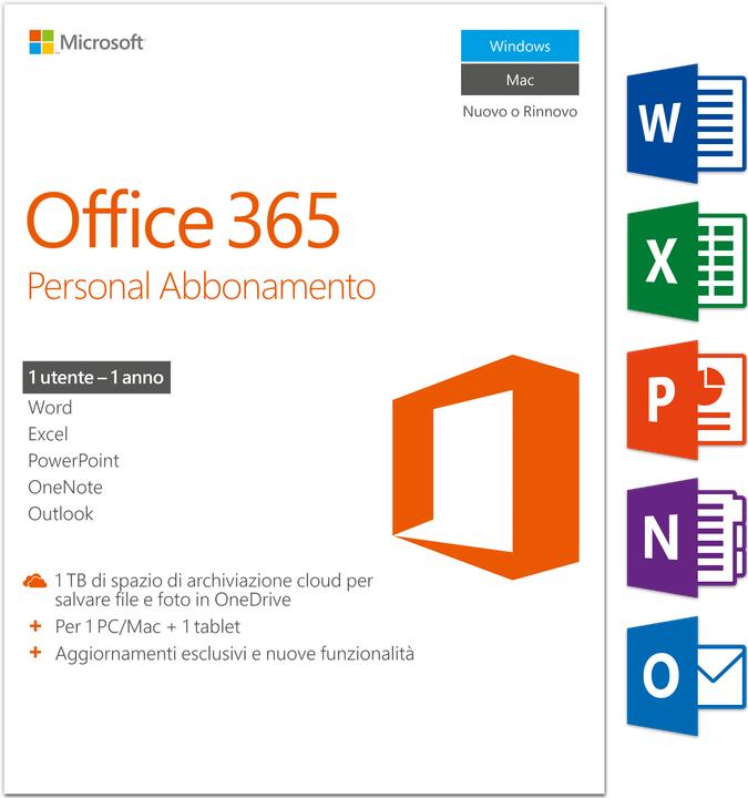 Produktbild Microsoft Office 365 Personal (1 User, 12 Monate)