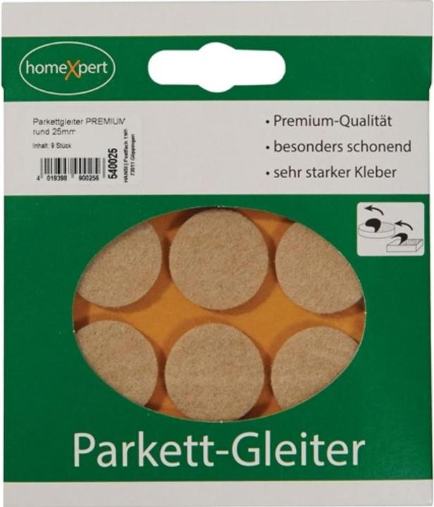 Hansi-Siebert Parquet glides Premium 25 mm felt natural round self-adhesive (Parquet floor gliders, 9 Piece)