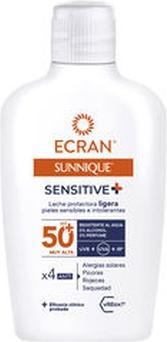 Actual product image Ecran Sunnique Sensitive Milk Spf50+ - 200 Ml (Suntan lotion, SPF 50+, 200 ml)
