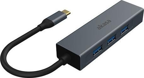 Immagine prodotto Akasa AK-CBCA20-18BK Hub di interfaccia USB 3.2 Gen 1 (3.1 Gen 1) Type-C 5000 Mbit/s Grigio (USB-C, 4 porte)