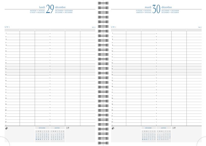 Produktbild Exacompta Agenda Time 29W Toile (A4, 1 Tag / 1 Seite)