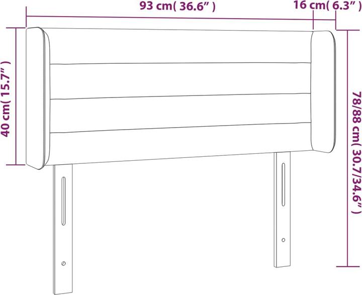 Actual product image vidaXL LED Kopfteil (93 x 16 x 88 cm)