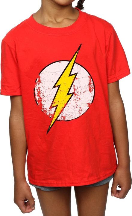 Actual product image Girls Flash Distressed Logo Cotton T-Shirt (140, 146)