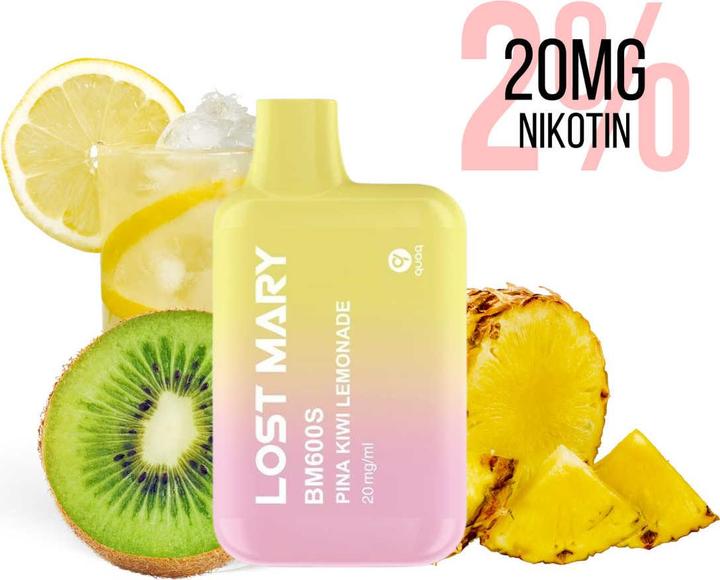 Produktbild Lost Mary BM600s, Pina Kiwi Lemonade (Limonade, Kiwi, Kokosnuss)