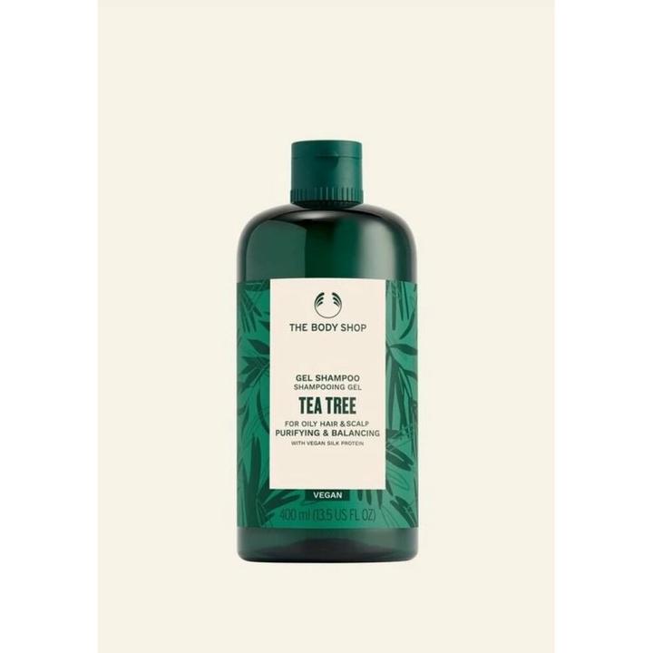 Produktbild The Body Shop Tea Tree Purifying & Balancing Shampoo Gel für fettiges Haar und Kopfhaut (400 ml, Flüssiges Shampoo)