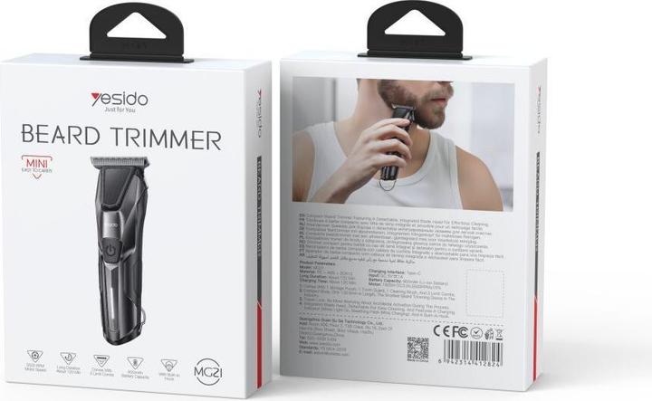 Produktbild Yesido - Beard Trimmer (MG21) - Type-C, 5500RPM, 900mAh - Black