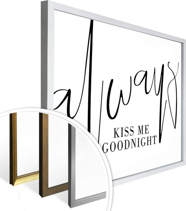 Produktbild Trenddeko Always kiss me Goodnight (80 x 60 cm)