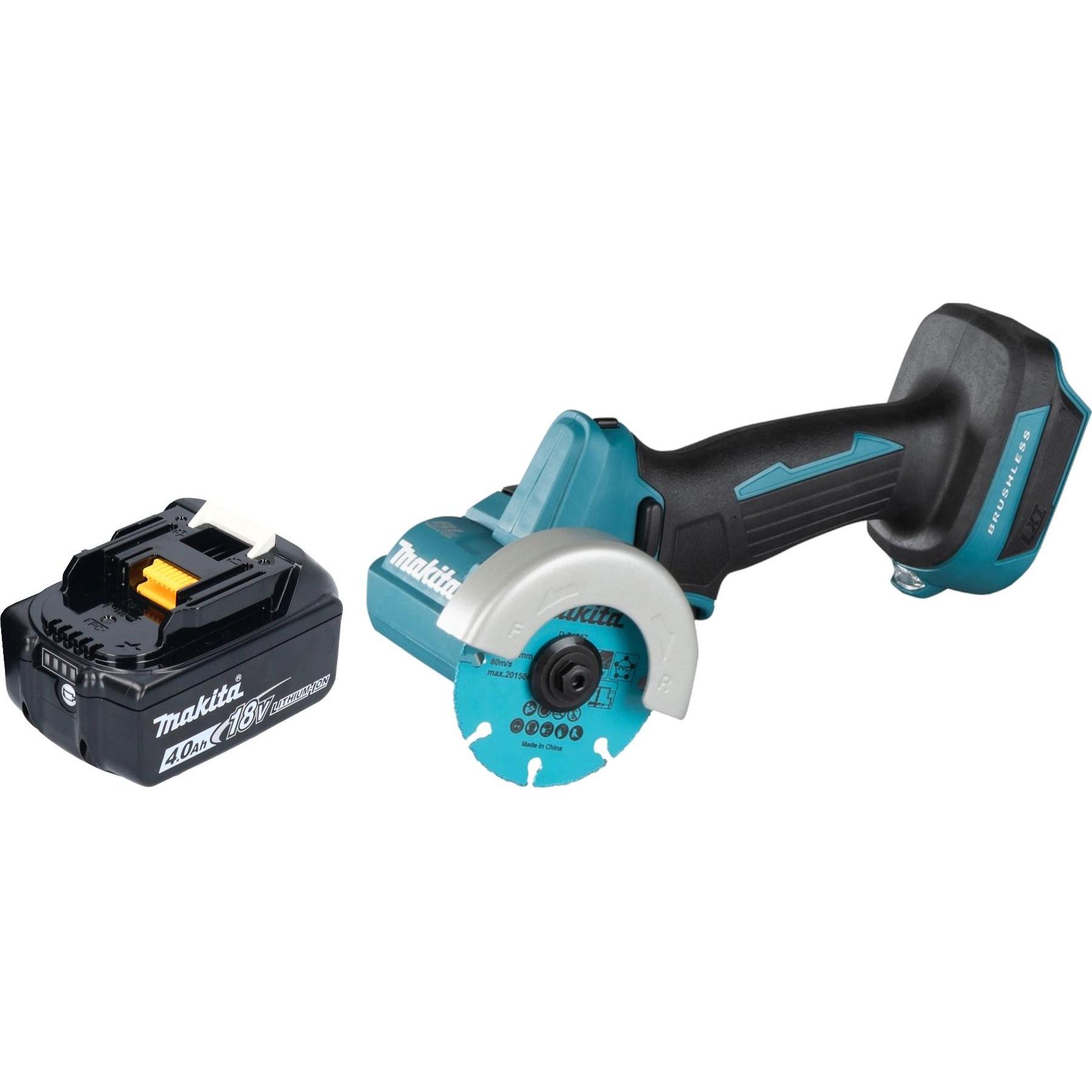 Makita, Winkelschleifer, DMC 300 M1 Akku Winkelschleifer 18 V 76 mm Brushless + 1x Akku 4,0 Ah - ohne Ladegerät (76 mm)