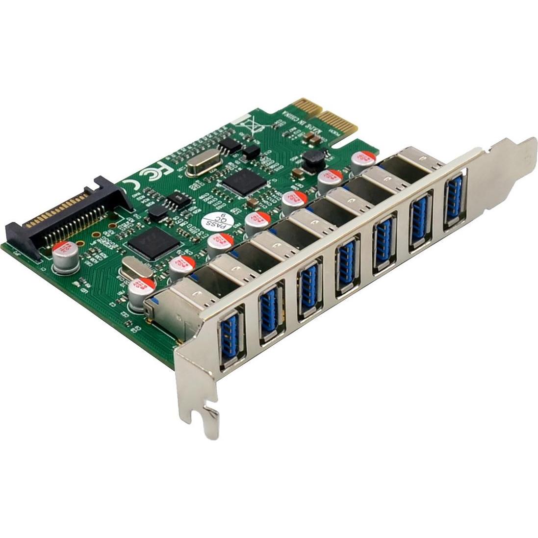 Thumbnail - InLine Schnittstellenkarte, 7x USB-A 3.2 Gen.1, PCIe, mit SATA Stromanschluss, Kontrollerkarte