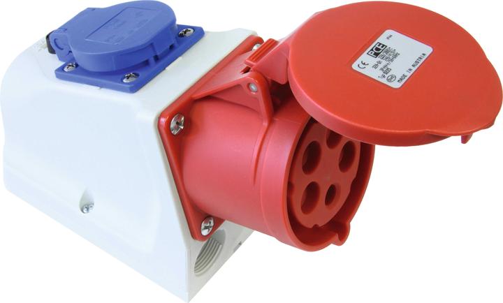 Productafbeelding PCE CEE Wandcontactdoos Combo 16A 400V IP44 9215-6