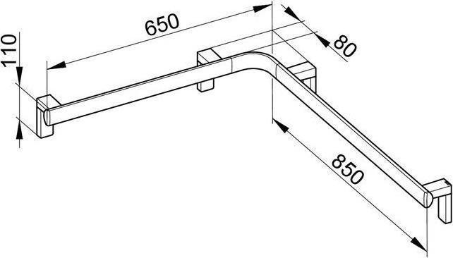 Actual product image Keuco Shower/bath handrail AXESS chrome-plated right, 600/800mm