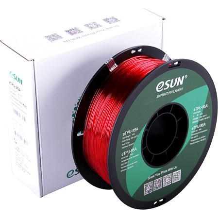eSUN eTPU-95A 1,75mm Tr. Red 1kg 3D Filament (TPU, 1.75 mm, 1000 g, Rot), 3D Filament, Rot