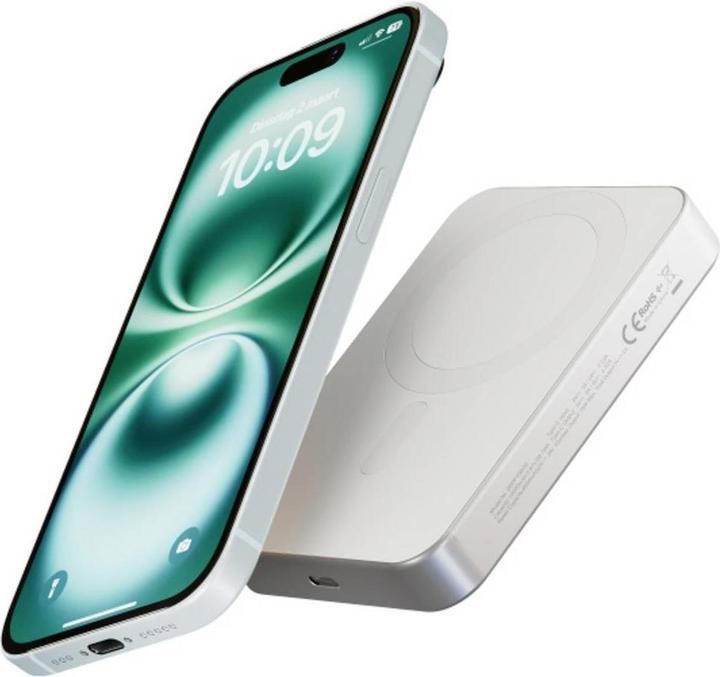 Produktbild Zens Slim Qi2 Al Powerbank10.000mAhWhite (10000 mAh, 15 W, 38.70 Wh)