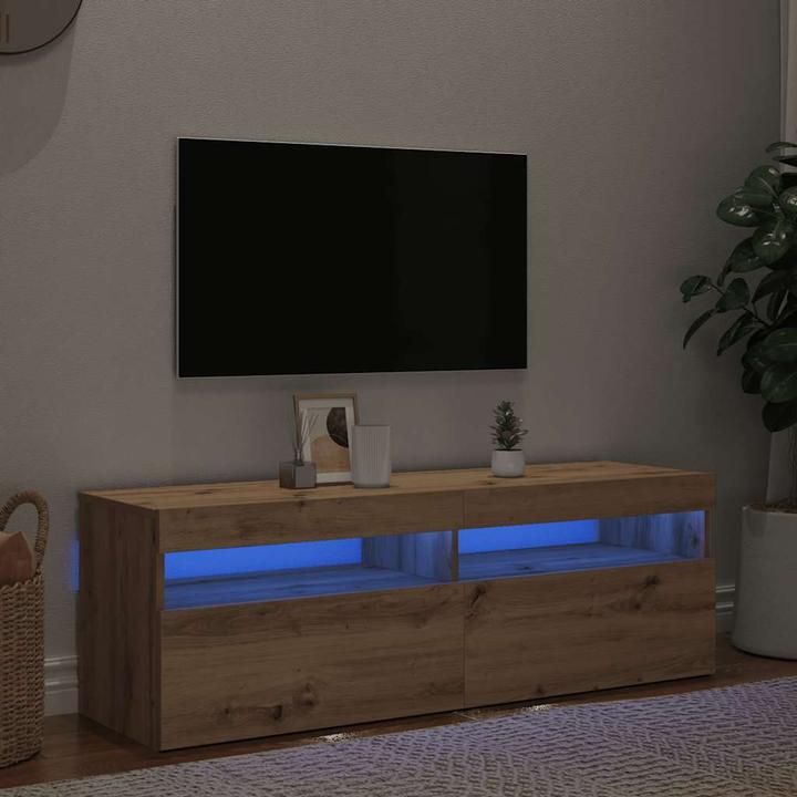 Produktbild VidaXL TV Schrank Lowboard Fernsehschrank Fernsehtisch mit LED Artisan-Eiche (120 x 35 x 40 cm)
