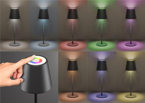 Actual product image Goobay Wireless LED table lamp RGB, black (150 lm)