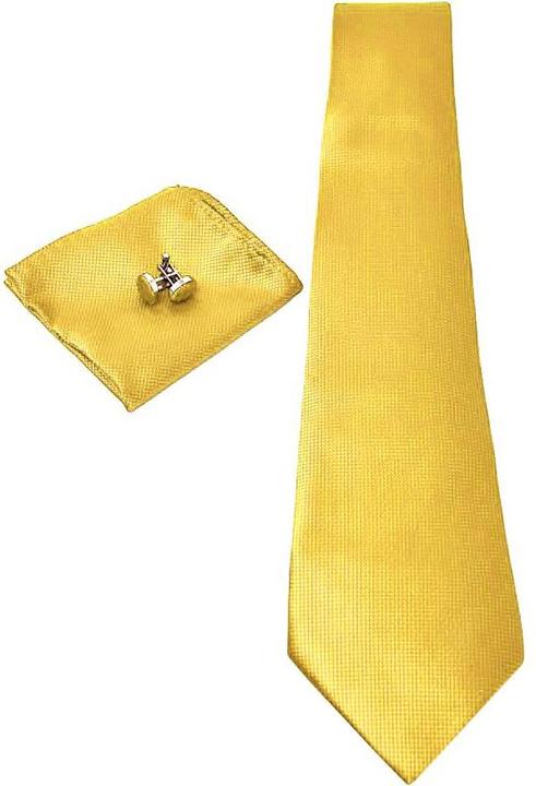 Produktbild JTI Kostümzubehör | Krawatte + Einstecktuch + Manschettenknöpfe - Gelb