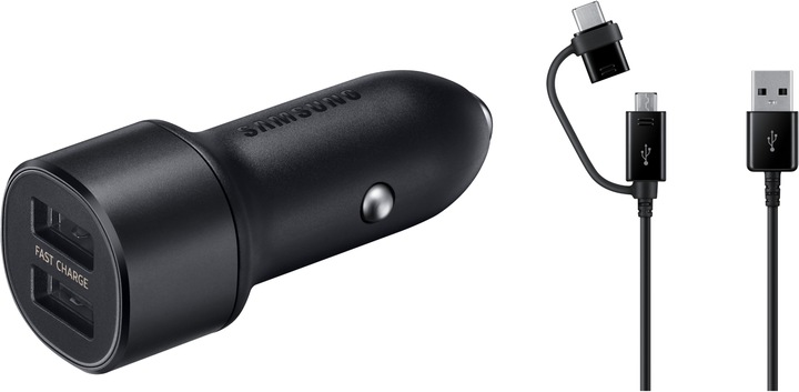 Immagine prodotto Samsung Caricatore rapido per auto doppio 2x 15W incl. cavo dati 2 in 1