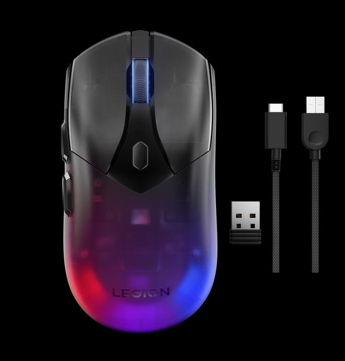Produktbild Lenovo Legion M410 Wireless RGB Mouse - Mus - 6 knapper - Sort med RGB lys (Kabellos, Kabelgebunden)