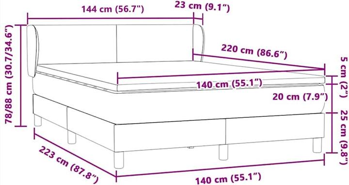 Produktbild vidaXL Boxspringbett (140 x 220 cm)