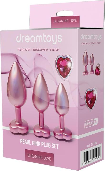 Actual product image Dreamtoys DREAM TOYS SET Gleaming Love Plug korek analny Pearl Pink 3szt.