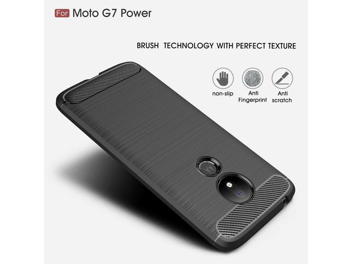 Produktbild Screenguard Motorola Moto G7 Power Hülle Carbon Brushed Soft TPU (Motorola Moto G7 Power)