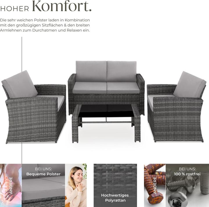 Immagine prodotto tectake Salottino in rattan Jesolo