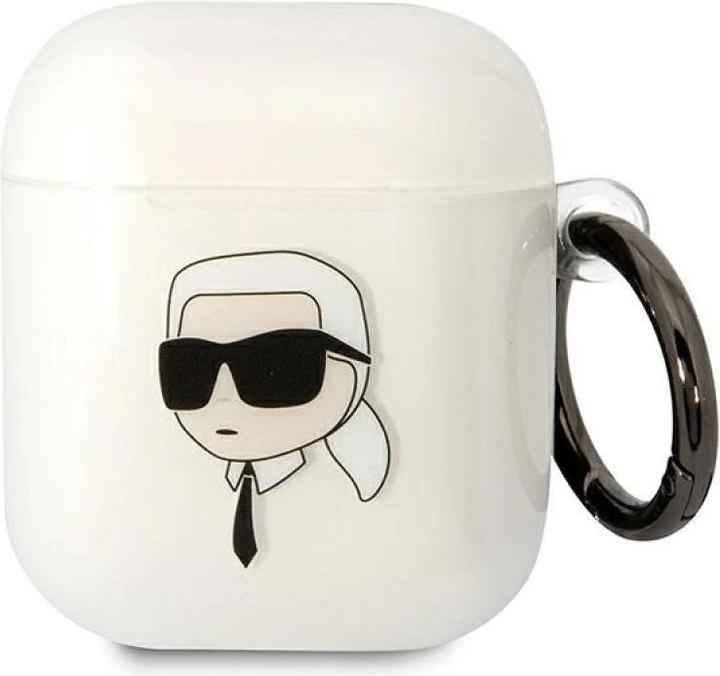 Produktbild Karl Lagerfeld KLA2HNIKTCT AirPods 1/2 cover transparent Karl's Head (Kopfhörer Hülle)