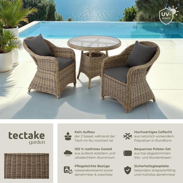 Image du produit tectake Salon de jardin ZURICH (91 x 73.50 cm)