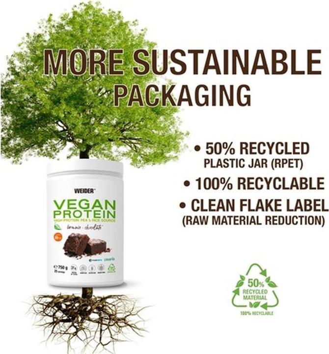 Immagine prodotto Weider Proteine vegane (750 g, 1 x, Brownie al cioccolato)