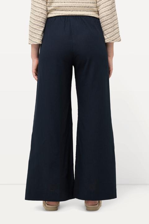 Immagine prodotto Ulla Popken Pantaloni palazzo in lino misto con cintura elastica e taglio della gamba ampio (50, 52)