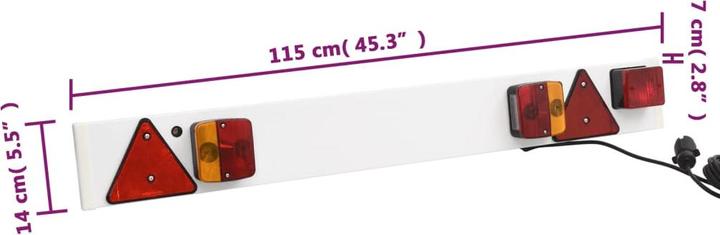 Produktbild VidaXL Anhängerleuchte Rot 115x7x14 cm 12V Klassisches